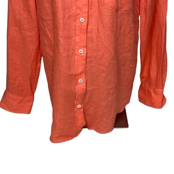 J. Crew Factory peach long sleeve button up shirt size L - Picture 3 of 14